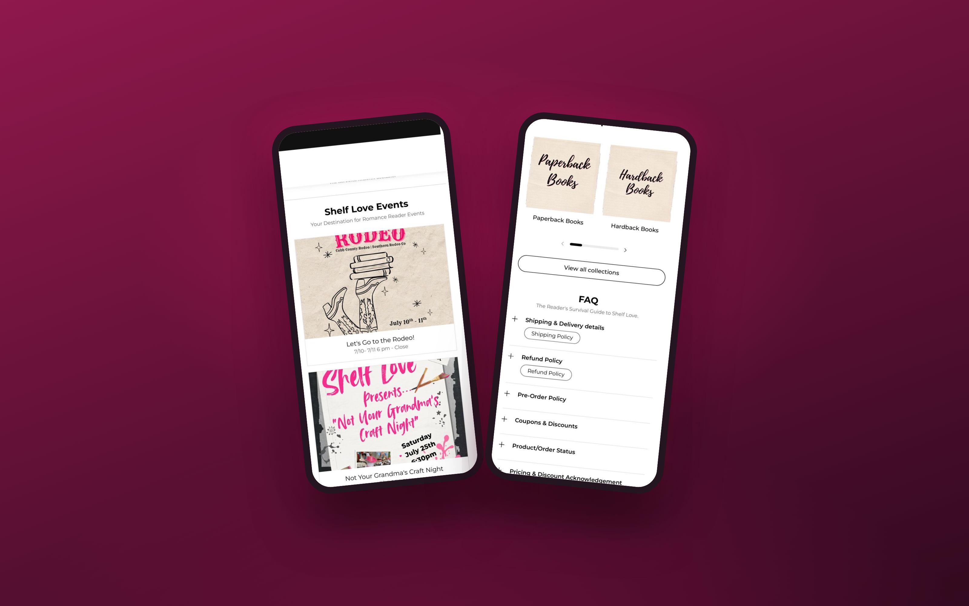 Shelf Love Atlanta site preview, designed by Chapter 3 Creatives