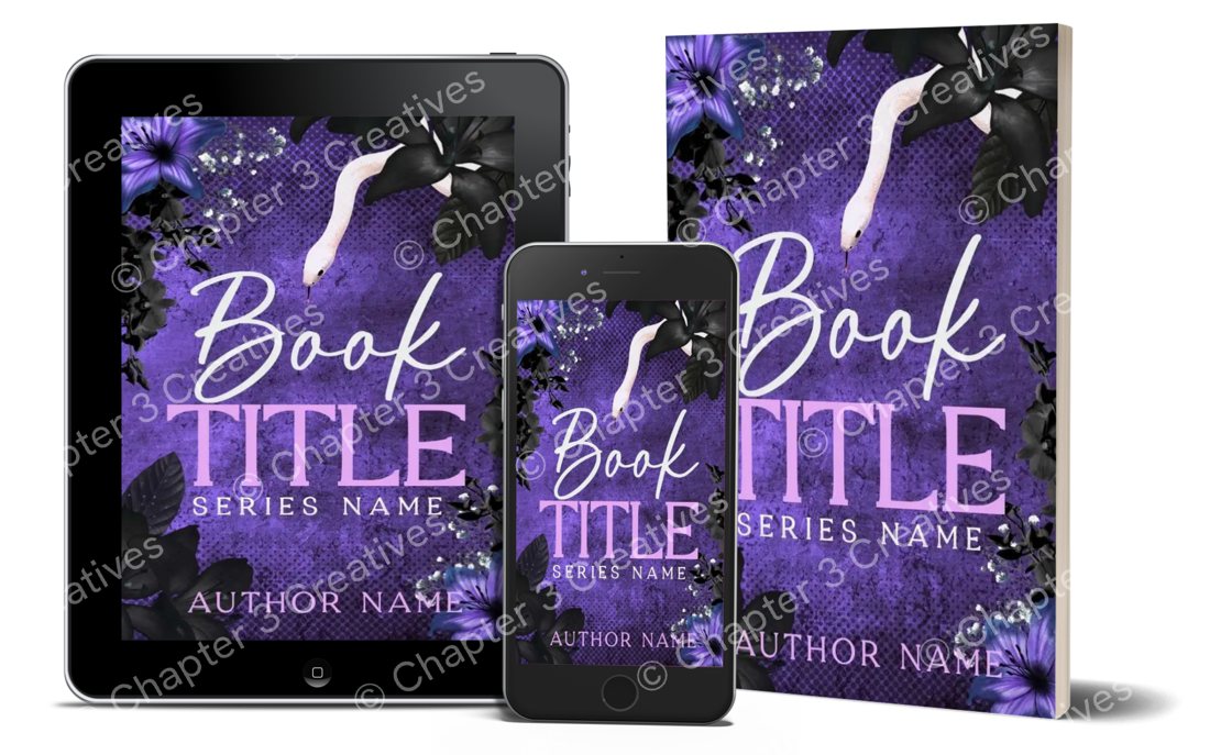 Premade trilogy cover in purple, watermarked by Chapter 3 Creatives